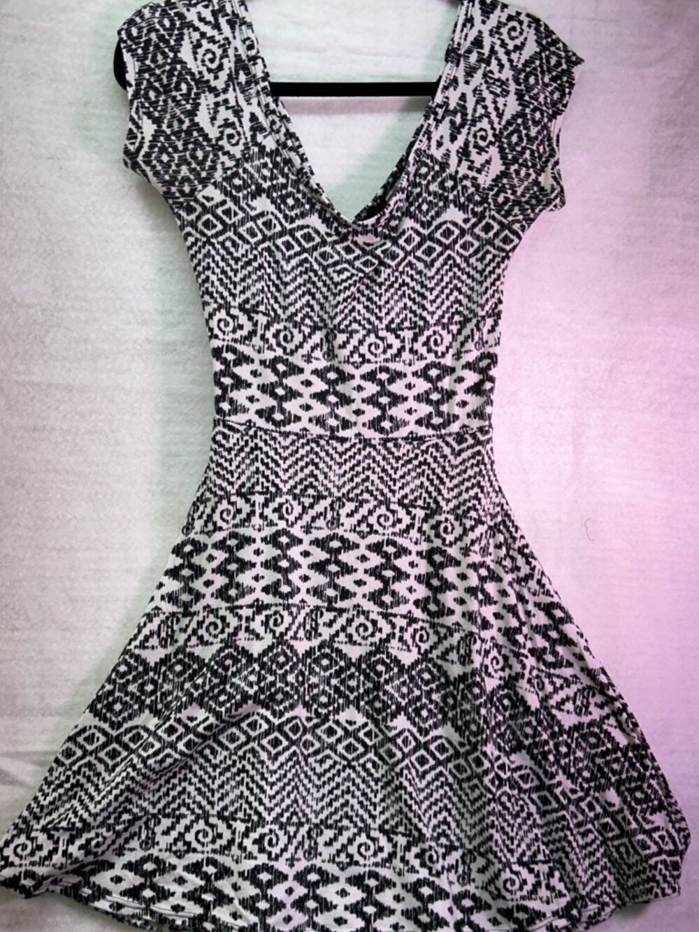 Junior "Ultra Flirt" Short Skater / Tennis Black And White Dress Size Large